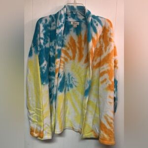 Style & Co. Blue and Orange Tie-Dye Top